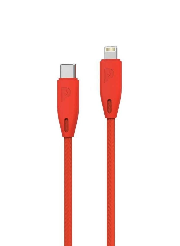 باورولوجي شاحن ايفون كابل شحن سريع ، يو اس بي-سي إلى لايتنينج 2 متر ، شحن سريع وآمن متوافق مع ايفون 14 برو ماكس / 14 برو / 14 برو ماكس / 13 برو / 12 ميني / 11 / اكس اس اند مور-احمر - Image 1