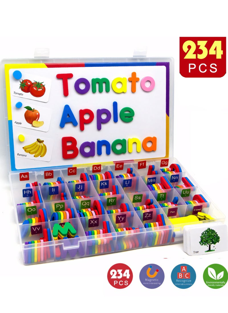 Generic - Magnetic Letters Kit, Alphabet Letters with Large Double-Side Magnet Board and Learning Cards, Educational Refrigerator Magnets for Preschool Learning Spelling - Image 1
