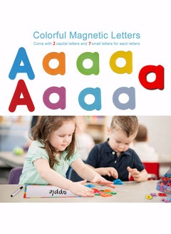 Generic Magnetic Letters Kit, Alphabet Letters with Large Double-Side Magnet Board and Learning Cards, Educational Refrigerator Magnets for Preschool Learning Spelling  - Image 2