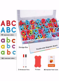 Generic Magnetic Letters Kit, Alphabet Letters with Large Double-Side Magnet Board and Learning Cards, Educational Refrigerator Magnets for Preschool Learning Spelling  - Image 4