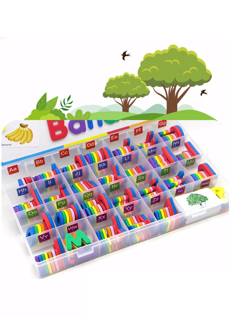 Generic - Magnetic Letters Kit, Alphabet Letters with Large Double-Side Magnet Board and Learning Cards, Educational Refrigerator Magnets for Preschool Learning Spelling - Image 1