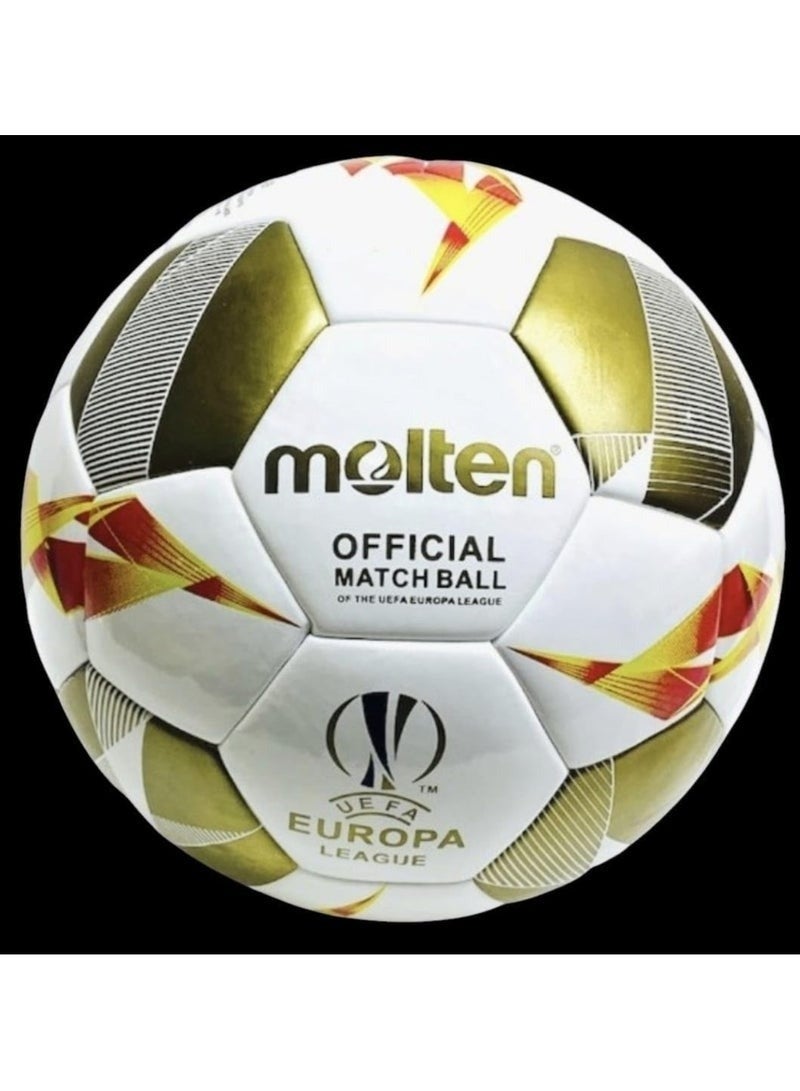 Molten UEFA Europa League Football - Size 5 Gold White - Image 1