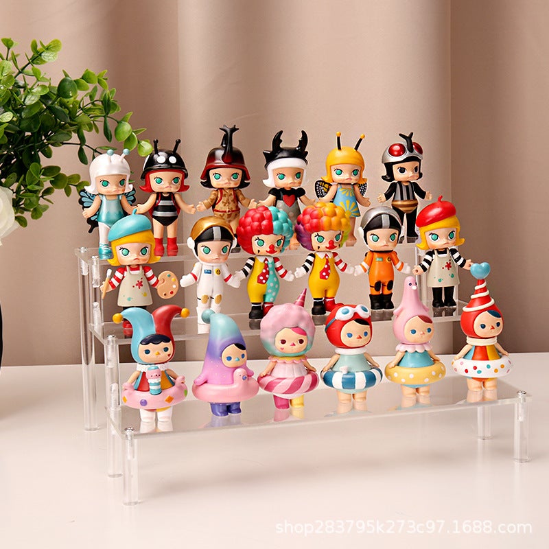 Acrylic Three-Layer Doll Display Stand For Jasmine Cosmetics, Trapezoidal Wallet, Jewelry Display Rack, Punch-Free Storage Rack - Image 3