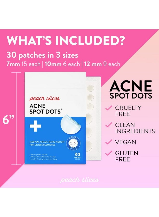 Peach Slices Peach Slices | Acne Spot Dots | Hydrocolloid Acne Patches | For Zits, Blemishes, & Breakouts | Vegan | Cruelty-Free | Pimple Patches | Facial Skin Care Products | 3 Sizes (7mm, 10mm, & 12mm) | 30 Ct  - Image 5
