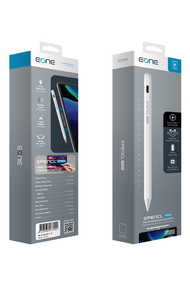 Eone ePencil Pro Edition – Smart iPad Stylus with Gestures, Fast USB-C Charging, Palm Rejection, On-Screen Battery Indicator, 11-Hour Battery Life - Image 3