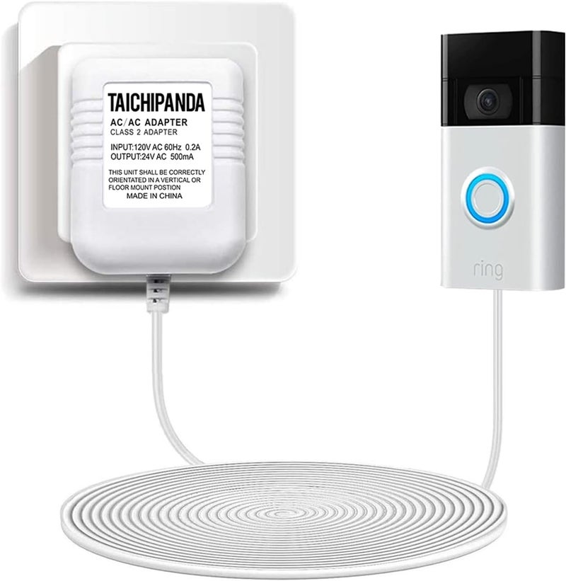 TAICHIPANDA 24 Volt Transformer, C Wire Adapter for Nest Honeywell and Sensi Thermosta Doorbell Transformer for Nest Hello Doorbell and Any Doorbells Require 24V Power Supply - Image 1