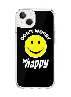 Classic Clear Case for Apple iPhone 14 Hybrid Soft Case Flexible Edges Anti Drop TPU PC Gel Thin Transparent Cover [ Designed for Apple iPhone 14 ] - Don't worry be happy Full Print