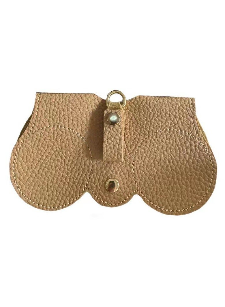 Soft Leather Glasses Bag Portable Eyeglasses and Sunglasses Case Glasses Clips with Strap