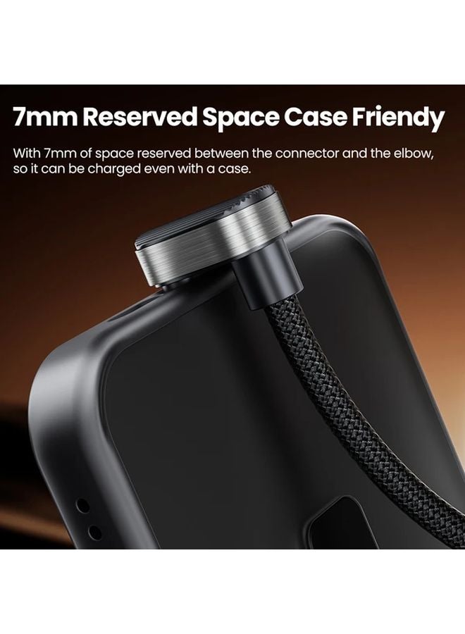 Toocki 100W شاحن سريع على شكل حرف U، كابل من نوع C إلى نوع C بزاوية 180 درجة، بطول 70-87 بوصة لكابل ألعاب الهاتف المحمول - Image 5