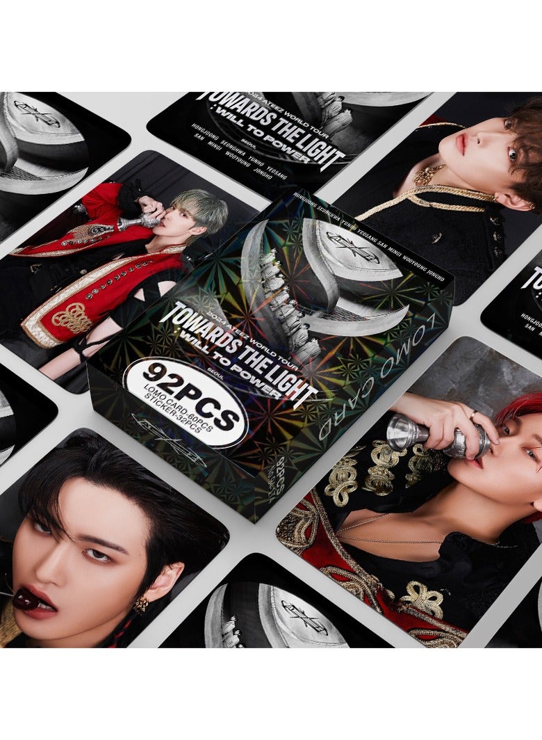 EHOME 92Pcs Ateez World Tour Towards The Light Will To Power Lomo Card And Sticker - Image 1