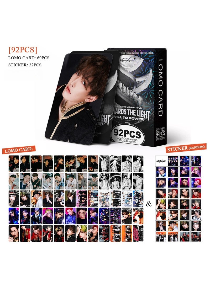 EHOME 92Pcs Ateez World Tour Towards The Light Will To Power Lomo Card And Sticker - Image 2