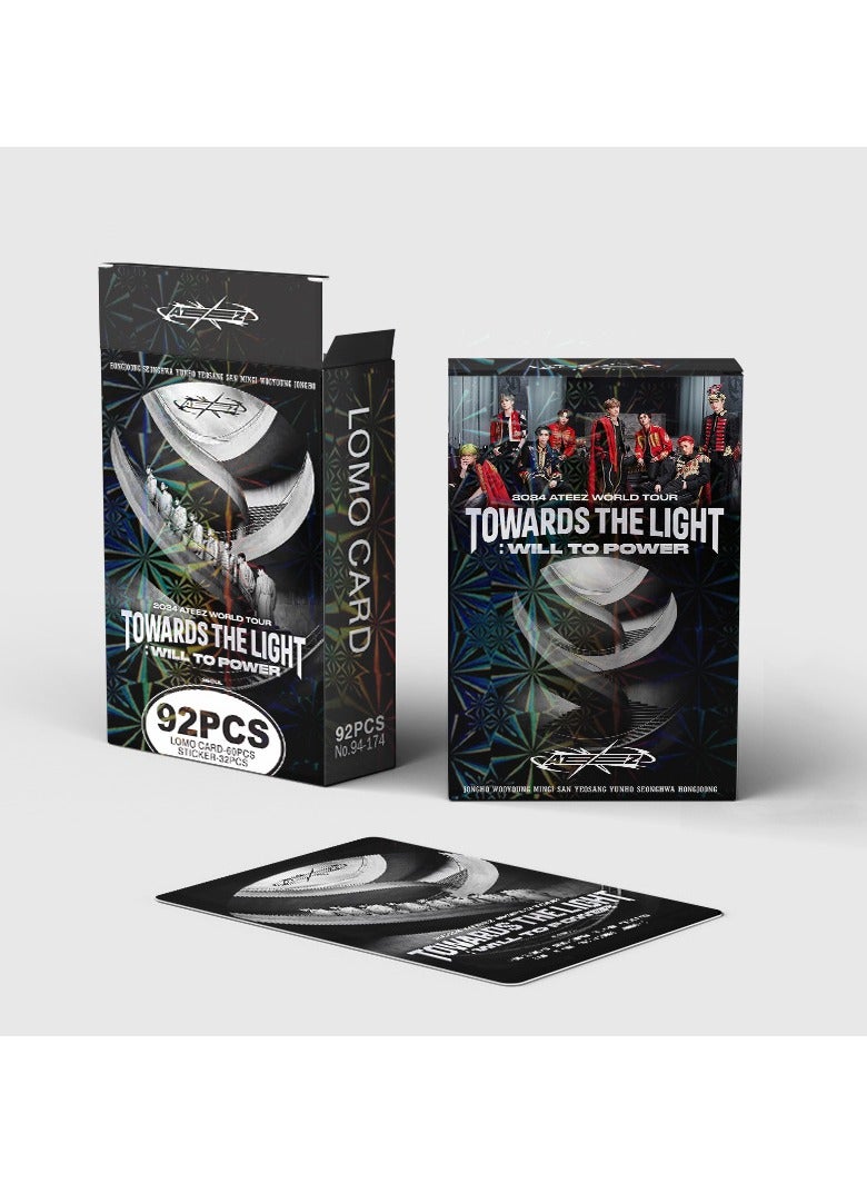 EHOME 92Pcs Ateez World Tour Towards The Light Will To Power Lomo Card And Sticker - Image 3