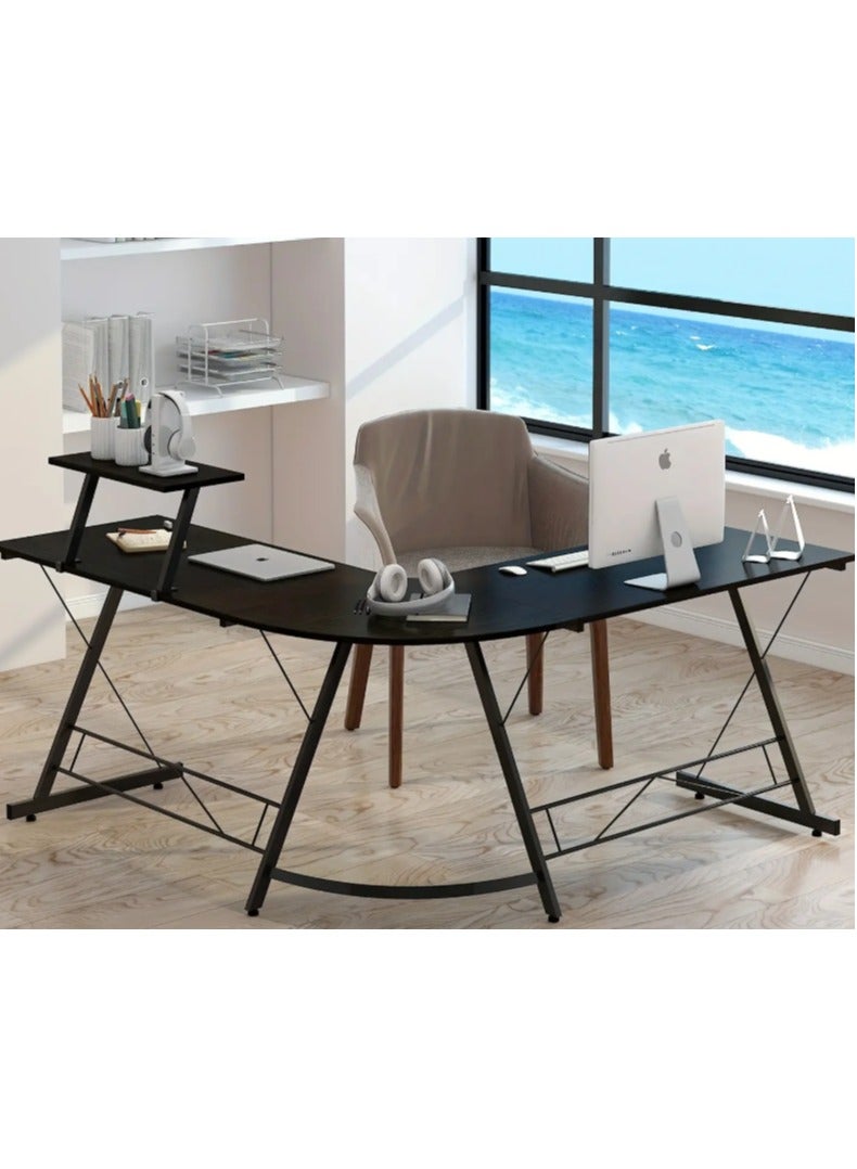 51 Inch L-Shaped Desk, Computer Corner Desk, Home Gaming Desk, Writing Workstation, Large Monitor Stand, Space Saving, Easy Assembly - Image 3