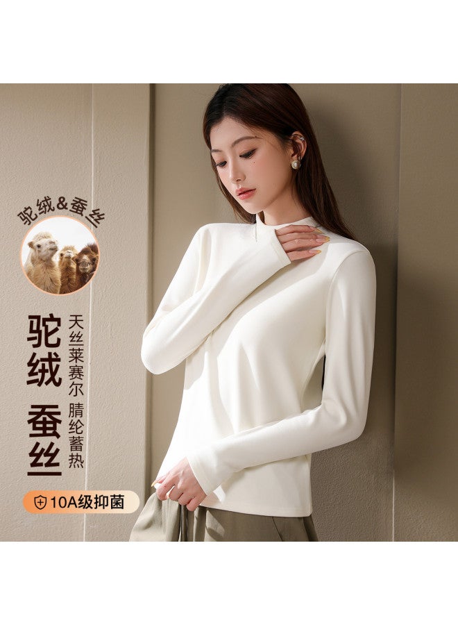 Modal Women'S Semi-High Neck Basic Layering Top, Versatile Solid Color For Autumn, Winter, And Spring, Premium Look - Image 3