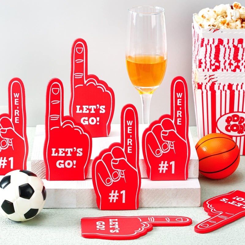 Sinmoe 24 Pcs Mini Foam Finger Baseball Fan Mini Foam Finger, We're #1 Sports Themed Party Supplies for Baseball Hockey Football Basketball Events Team Gifts(Red) - Image 4