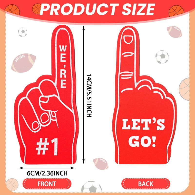 Sinmoe 24 Pcs Mini Foam Finger Baseball Fan Mini Foam Finger, We're #1 Sports Themed Party Supplies for Baseball Hockey Football Basketball Events Team Gifts(Red) - Image 2