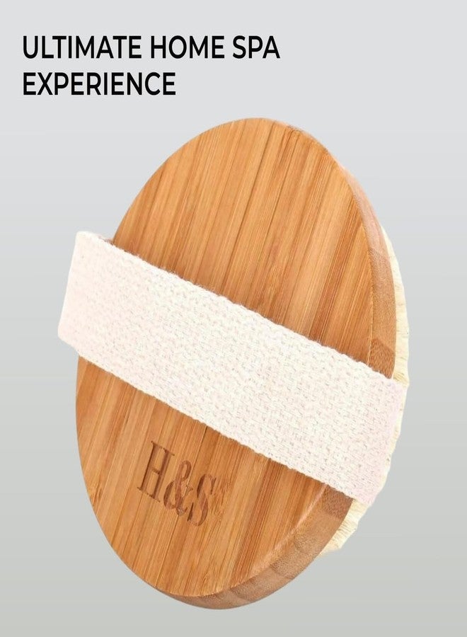 H&S فرشاة جسم دائرية من H&S لتقشير البشرة، 2 قطعة - فرشاة استحمام من شعيرات طبيعية للسيلوليت للاستخدام الرطب والجاف - Image 5