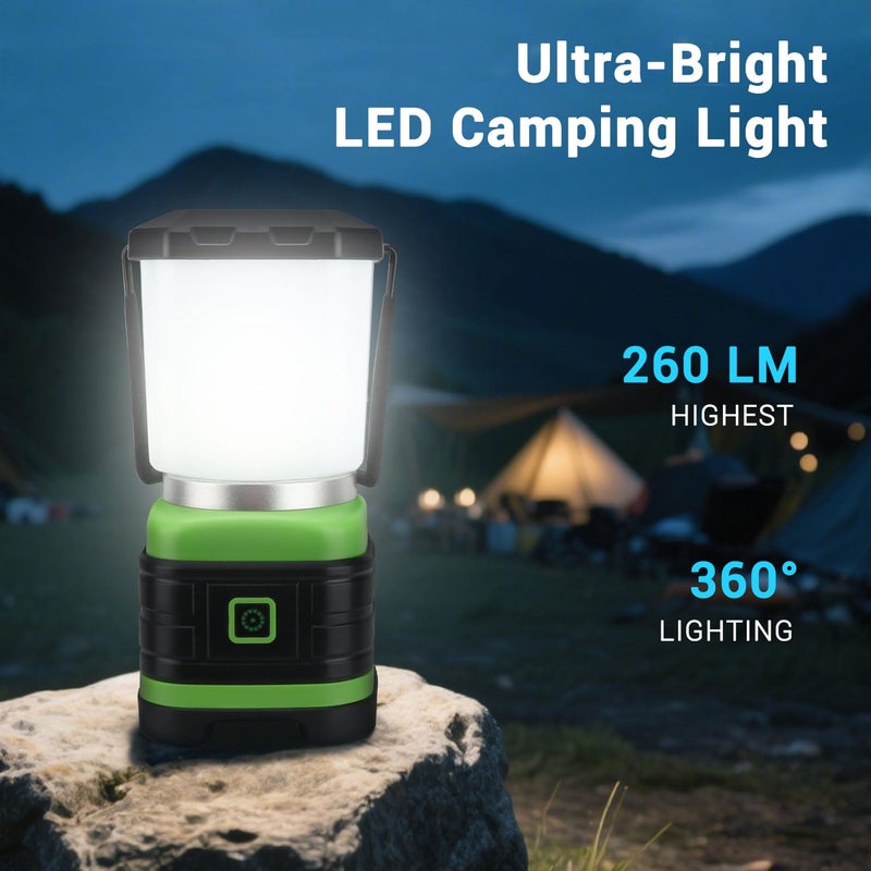 EXTRASTAR Camping Lantern, Lanterns for Power Outages, 2 Flash Modes, 260 Lumen max, Battery Powered Camping Gear for Camping, Hiking, Fishing, Hurricane, Storm, Outage, 1 Pack - Image 3
