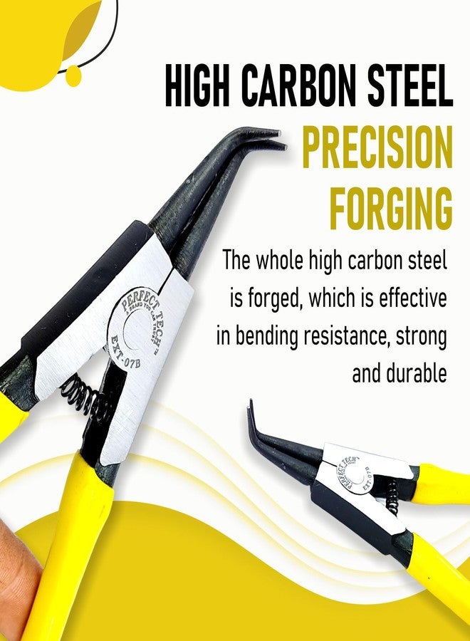 PERFECT TECH Heavy Duty External Bend Circlip Plier| External Bend Snap Ring Plier| Bend Nose/External Lock Plier/Spring Loaded Pliers for External Snap Ring Removing(Code-EXT-07B/ Size-175mm) - Image 4