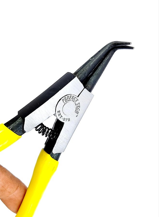 PERFECT TECH Heavy Duty External Bend Circlip Plier| External Bend Snap Ring Plier| Bend Nose/External Lock Plier/Spring Loaded Pliers for External Snap Ring Removing(Code-EXT-07B/ Size-175mm) - Image 1