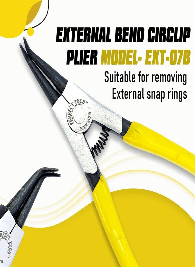 PERFECT TECH Heavy Duty External Bend Circlip Plier| External Bend Snap Ring Plier| Bend Nose/External Lock Plier/Spring Loaded Pliers for External Snap Ring Removing(Code-EXT-07B/ Size-175mm) - Image 2