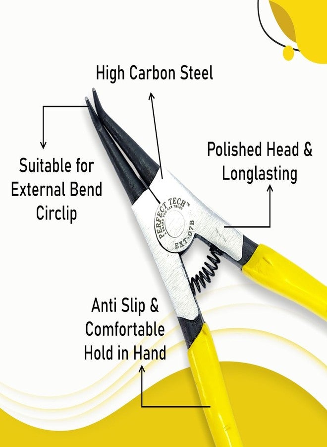 PERFECT TECH Heavy Duty External Bend Circlip Plier| External Bend Snap Ring Plier| Bend Nose/External Lock Plier/Spring Loaded Pliers for External Snap Ring Removing(Code-EXT-07B/ Size-175mm) - Image 3