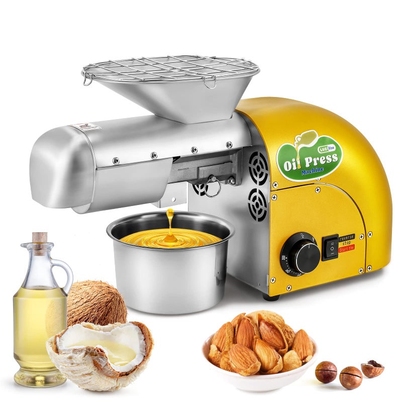 Luzrise Luzrise 1800w Oil Press Machine Nut Seeds Oil Extractor Cold Hot Press Machine Temperature Control 32572 Extended Rod 1319LBSH Lower Noise For Coconut Cocoa Beans Avocado Amaranth Seed 