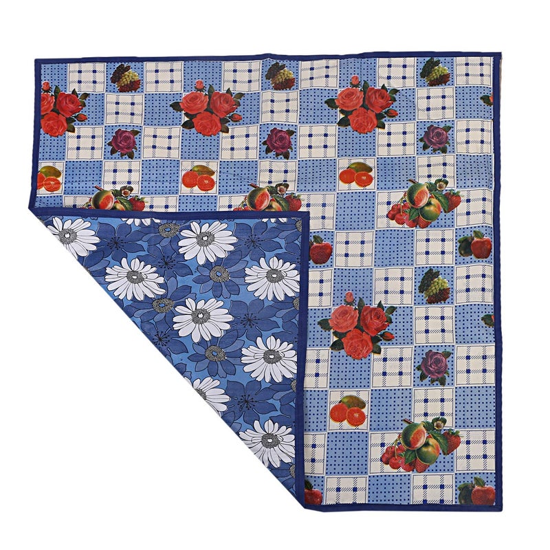 A CUBE LUXURY SOLUTIONS A CUBE LUXURY SOLUTIONS Waterproof Oilproof Bed Server Food Mat Bedsheet Protector Reversible in 3 Layer Heavy Material Color and Print May Vary as per Availability Blue  - Image 4