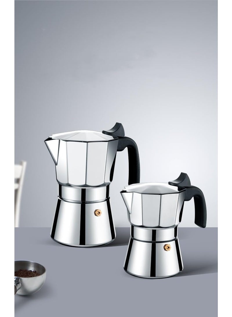 Bukela Stainless Steel Moka Pot, 6 Cup Stovetop Espresso Maker for Authentic Italian Coffee - Durable Rust-Proof Coffee Percolator, Premium Espresso Coffee Maker for Home and Outdoor Use - Image 5