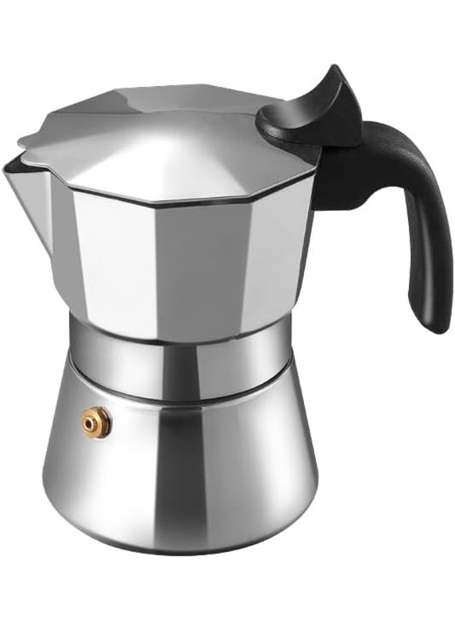 Bukela Stainless Steel Moka Pot, 6 Cup Stovetop Espresso Maker for Authentic Italian Coffee - Durable Rust-Proof Coffee Percolator, Premium Espresso Coffee Maker for Home and Outdoor Use - Image 2