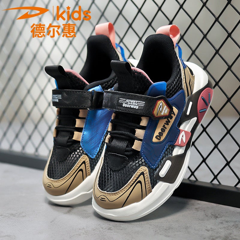 Mesh Shoes Shoes Big Children Leisure sneaker Primary School Students Season Single Sticker Girls Air Boys Delhui Magic Summer - Image 5