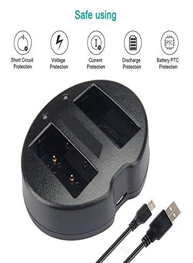 Excefore Dual USB Charger for Fujifilm NP-W126 NP-W126S and Fujifilm FinePix X-Pro1 X-Pro2 HS30EXR HS33EXR HS35EXR HS50EXR X100F X-A1 X-A2 X-A3 X-A5 X-E1 X-E2 X-M1 X-T1 X-T2 X-T10 X-T20 X-T100 X-H1  - Image 4