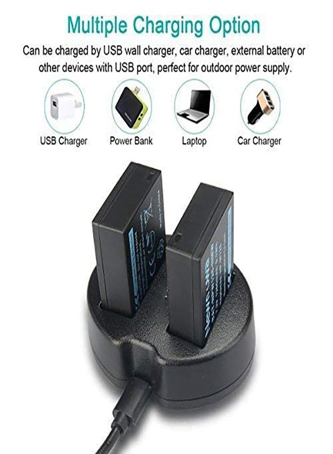 Excefore Dual USB Charger for Fujifilm NP-W126 NP-W126S and Fujifilm FinePix X-Pro1 X-Pro2 HS30EXR HS33EXR HS35EXR HS50EXR X100F X-A1 X-A2 X-A3 X-A5 X-E1 X-E2 X-M1 X-T1 X-T2 X-T10 X-T20 X-T100 X-H1  - Image 2