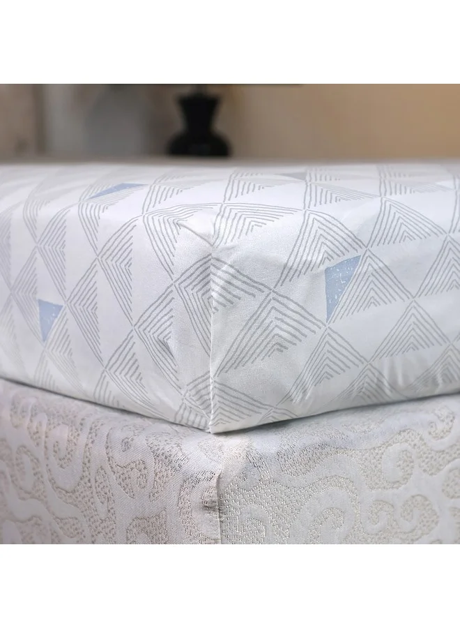 Home Box Malta Pixel Printed Cotton Twin Flat Sheet 260 x 170 cm