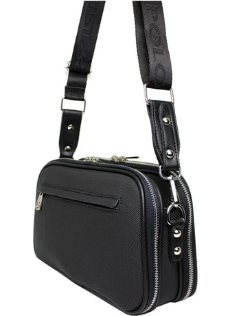 Just Polo Women's Black 5-Compartment Shoulder and Crossbody Bag  - Image 4