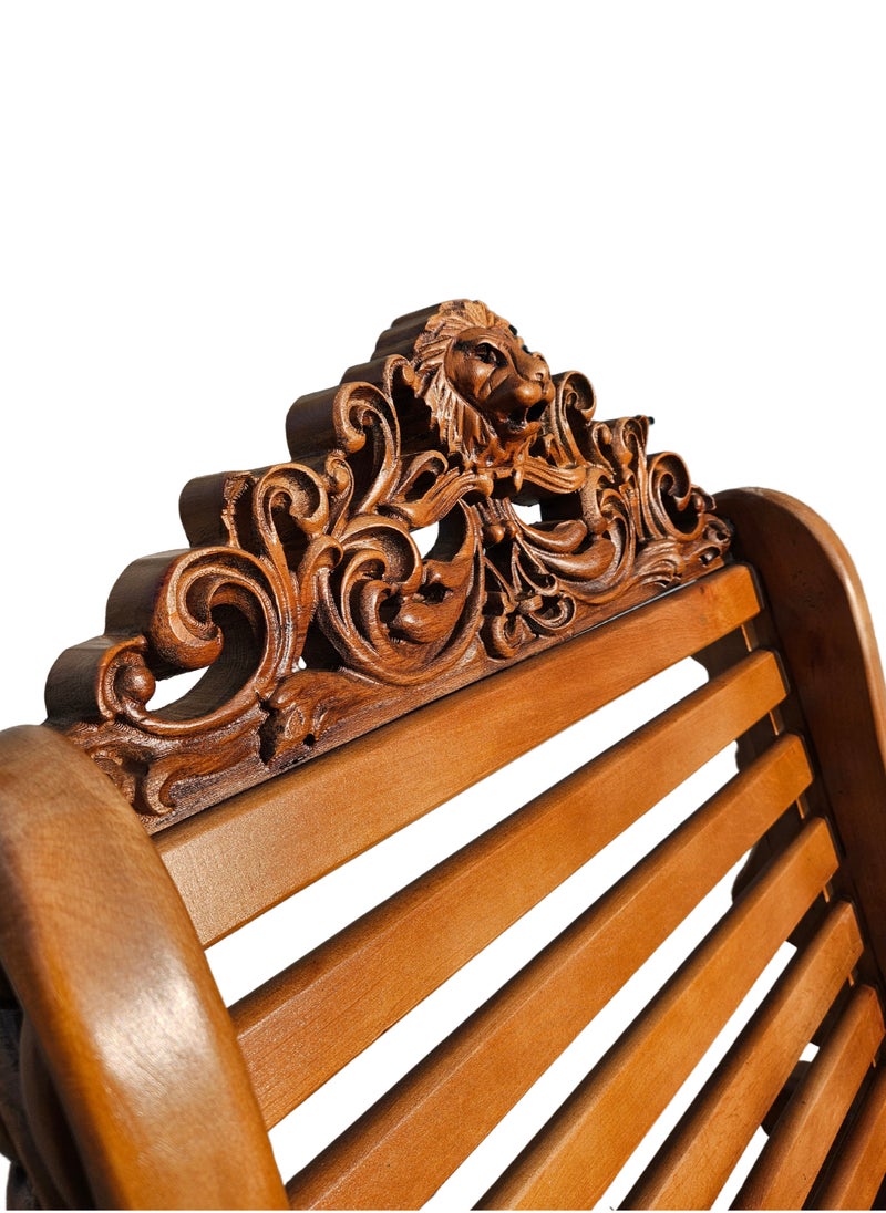 mahome Luxury Hand-Carved Wooden Rocking Chair – Antique Victorian Design. sutable for living room sofa, office and garden furniture.(Beech wood, Oversized)  - Image 4