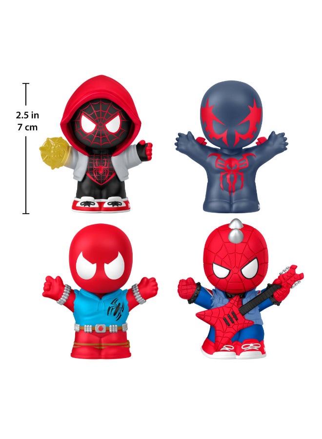Fisher-Price ​Little People Collector Marvel Spider-Man: Issue 2 Special Edition Set for Comic Book Fans, 4 Figures in a Display Package - Image 4
