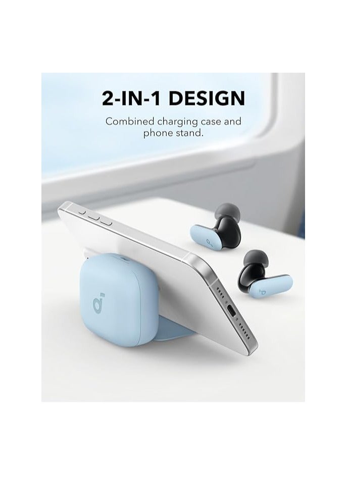 soundcore R50i NC by Anker Noise Cancelling Earbuds, Strong and Smart Noise Cancelling, Powerful Bass, 45H Playtime, 2-in-1 Case and Phone Stand, IP54, Wireless Earbuds, Bluetooth 5.4, App Control Blue - Image 2