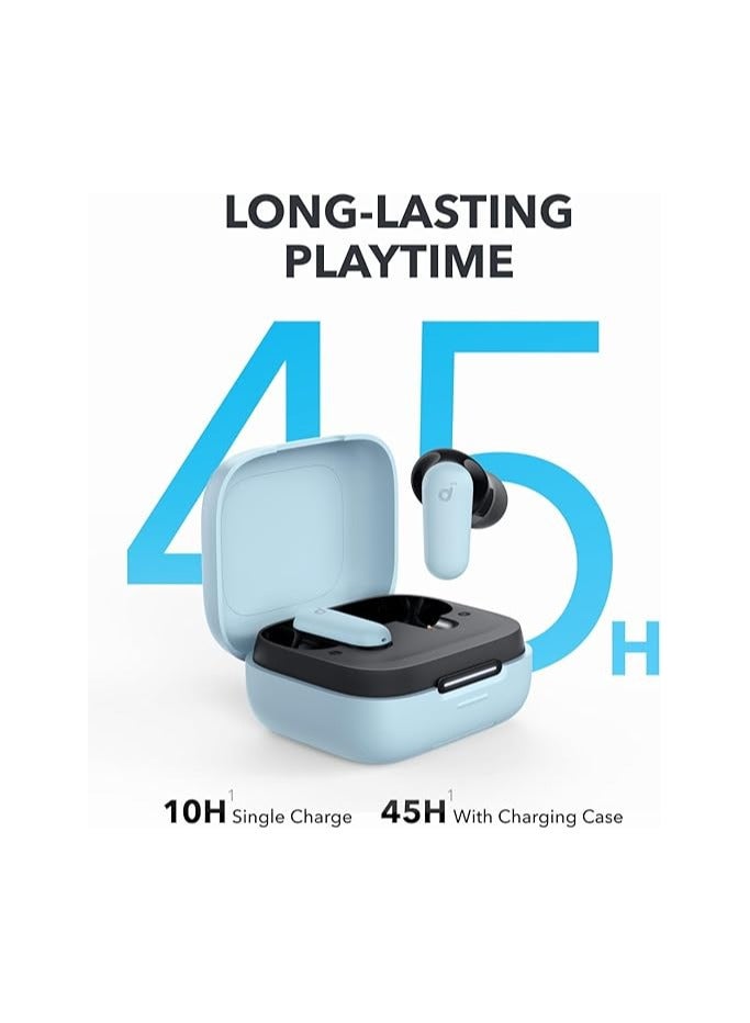 soundcore R50i NC by Anker Noise Cancelling Earbuds, Strong and Smart Noise Cancelling, Powerful Bass, 45H Playtime, 2-in-1 Case and Phone Stand, IP54, Wireless Earbuds, Bluetooth 5.4, App Control Blue - Image 5