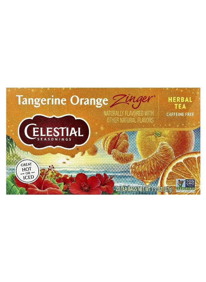 CELESTIAL SEASONINGS Celestial Seasonings, Herbal Tea, Tangerine Orange Zinger®, Caffeine Free, 20 Tea Bags, 1.7 oz (47 g)  - Image 1