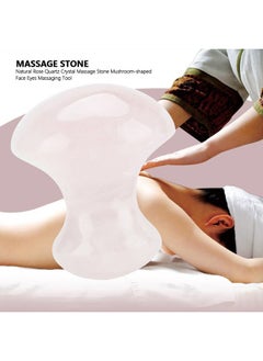 Akozon Stone Sha Scraping Massage Tool, Rose Quartz Crystal Massage Stone Scraping Massage Tool Mushroom Shaped for Eye Face Neck Beauty Spa Relaxing Massage Stone  - Image 3
