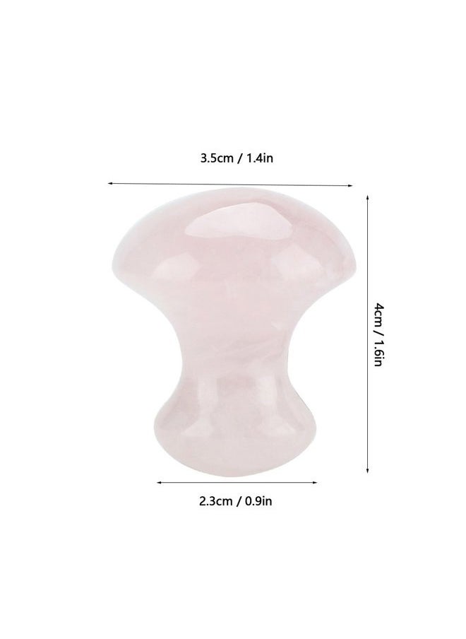 Akozon - Stone Sha Scraping Massage Tool, Rose Quartz Crystal Massage Stone Scraping Massage Tool Mushroom Shaped for Eye Face Neck Beauty Spa Relaxing Massage Stone - Image 1