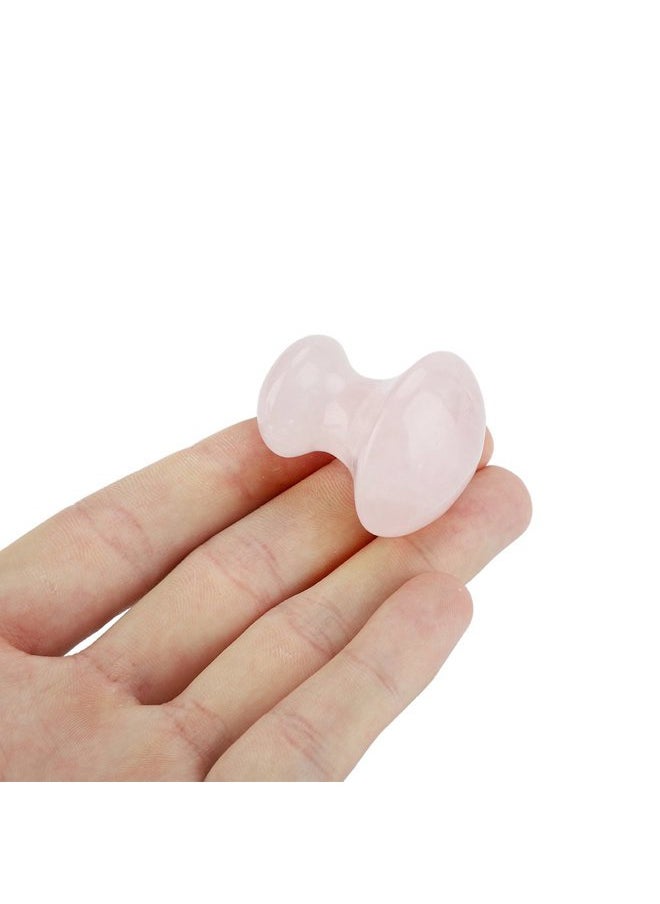 Akozon - Stone Sha Scraping Massage Tool, Rose Quartz Crystal Massage Stone Scraping Massage Tool Mushroom Shaped for Eye Face Neck Beauty Spa Relaxing Massage Stone - Image 1