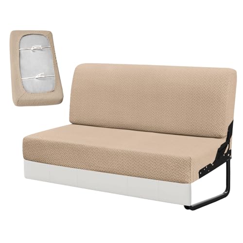 YUJIASH RV Couch Covers for Sofa Bed,2-Piece Backrest and Seat Slip Covers,for Jackknife Sofa,rv Furniture Cover (Khaki) - Image 1