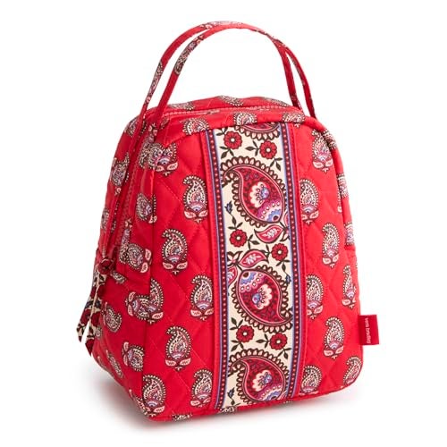 Vera Bradley Premium Cotton Lunch Bag, Flowering Paisley Goji Berry, One Size - Image 1