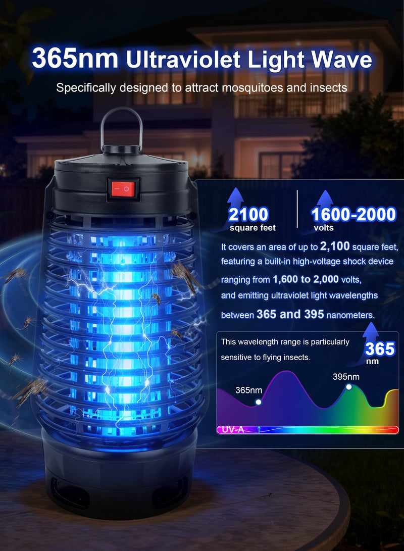 Necomi Electric Mosquito Killer, 365nm Luminous Hanging Insect Killer, 12W UV Insect Killer Lamp, Attracts Moths, Gnaties, Flies, IPX4 Rated for Indoor and Outdoor Use - Image 4