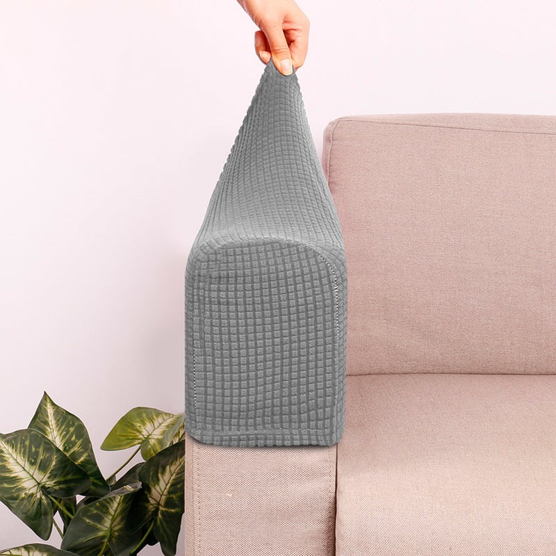 2 Pairs of Universal Elastic Sofa Armrest Cover Simple Sofa Side Towels Protective Cloth for Home Office - Image 2
