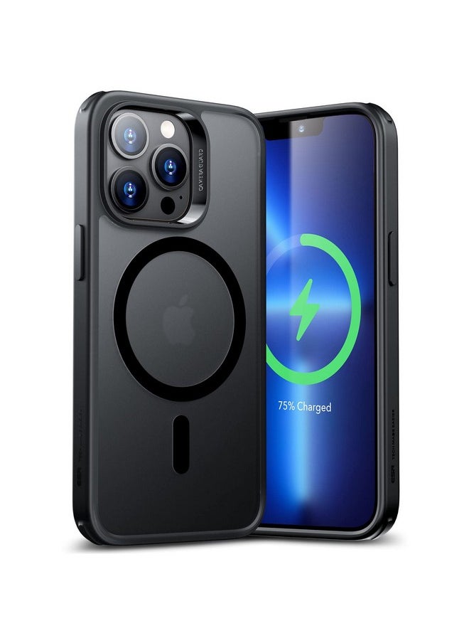 اي اس ار حافظة ESR لهاتف iPhone 13 Pro، متوافقة مع MagSafe، مقاومة للخدش، رفيعة ونحيفة، حماية كلاسيكية من الصدمات بدرجة عسكرية، TPU، غطاء خلفي مغناطيسي، أسود غير لامع  - Image 1