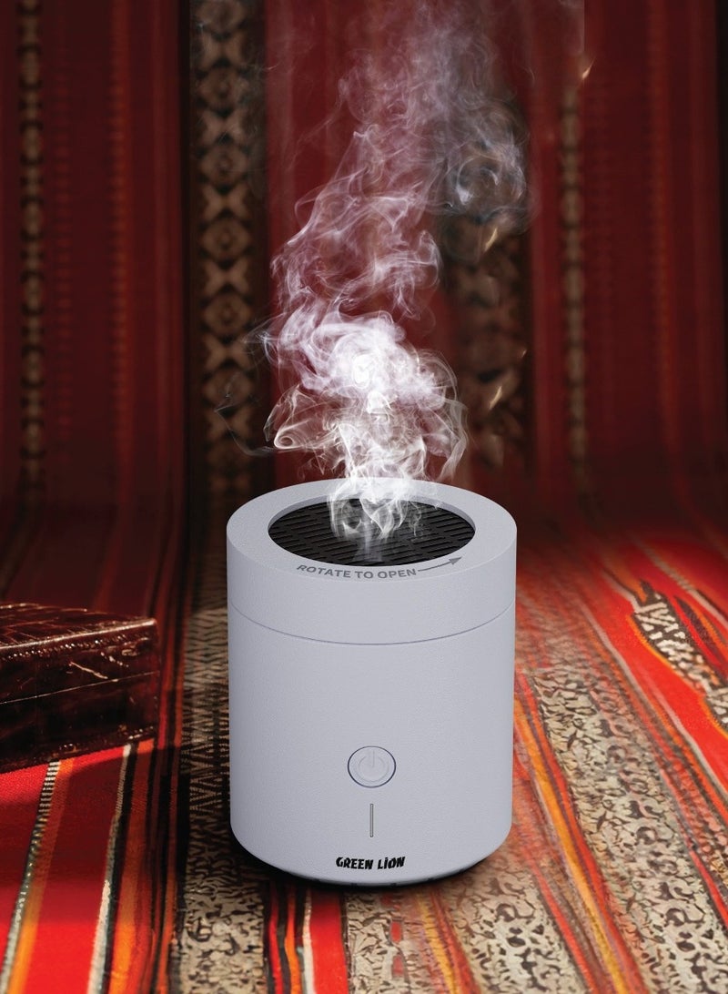 GREEN LION Dune Bakhour Incense Burner 2000mAh / Strong Fragrance Oud / Portable Bukhour / Luxury Scent Rechargeable Bakhoor - White - Image 3