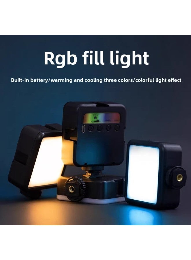 Mini Portable Fill Light RGB Full Color Selfie Phone Camera Pocket Led Small Vlog Handheld Soft Light-Specifications:No.28 【RGB Full Color Enhancement】 Small Yuntai - Image 2